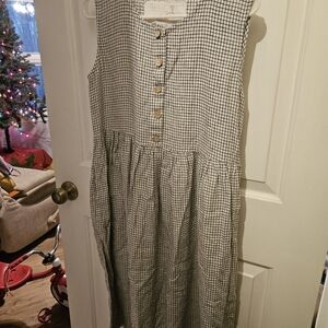 notPERFECTLINEN Black and White Checkered Midi Dress